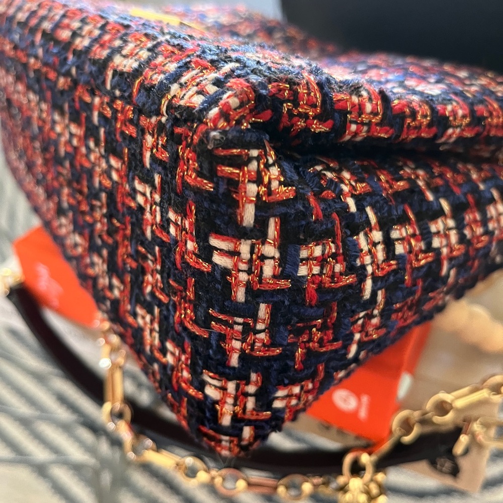 KATE SPADE NEW YORK Carlyle Tweed Medium Flap 2-way convertible bag. NWOT. - Picture 8 of 15